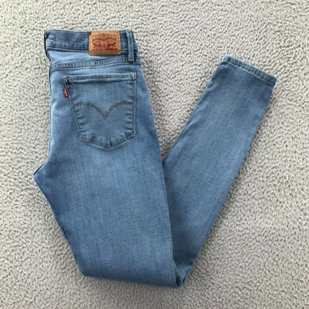 LEVIS 710 Womens Size 30 Super Skinny Slim Mid Rise Distressed‎ Stretch Denim